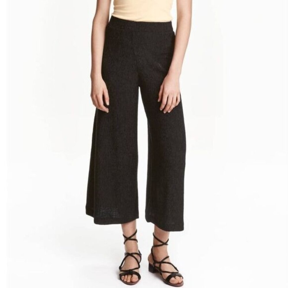 Womens Culottes Trousers Wideleg Calf Length Small